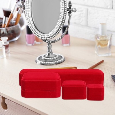 4Pcs Dekorative Schmuck Boxen Haushalt Schmuck Fällen Armband Organizer (Rot)