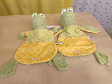2x SIGIKID Schmusetuch 🐸 Frottee FROSCH KLECKS grün gelb Kuscheltuch Schnuffel