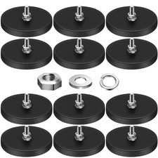 DIYMAG Rubber Coated Magnets, 65LBS Anti-Scratch M6-65LB-2.59in, black 