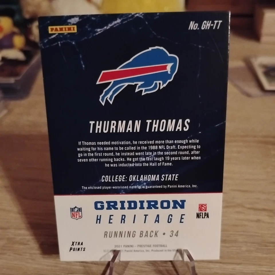 2021 Panini Prestige - Gridiron Heritage Thurman Thomas #GH-TT (mem) - Image 2 of 2