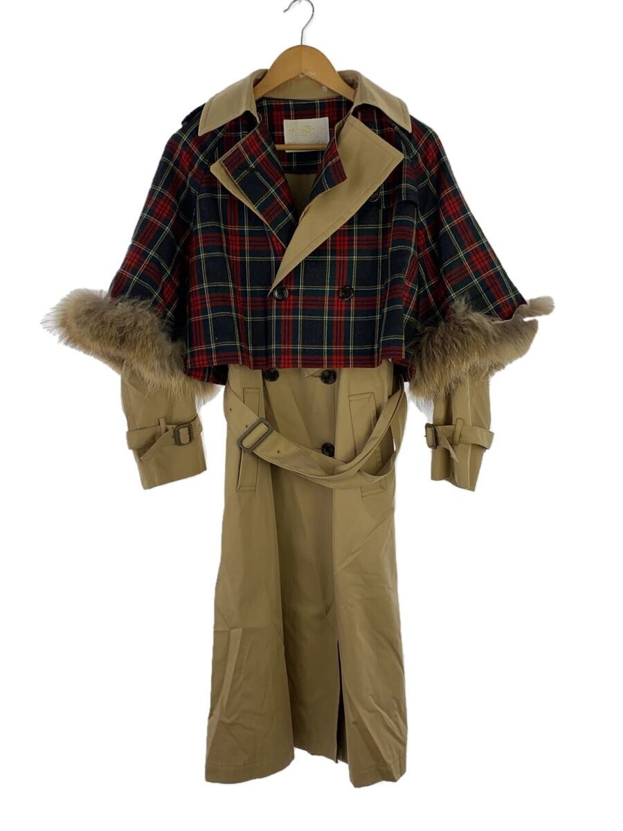 Grace Continental Trench Coat With Tartan Check Liner/38/Cotton/Beige/2836 9115-