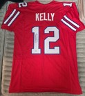 Jim Kelly Autographed pro style Football Jersey Red (Beckett)