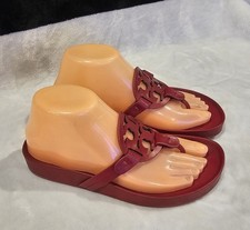 Tory Burch Miller Cloud Thong Leather Sandals Brick Red Size 6.5 Authentic