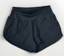 Womens Black Athletic Running Shorts with Zipper Pocket Size S Workout Gym