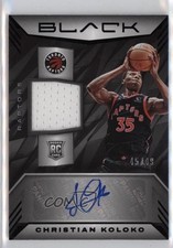 2022 Panini Black Rookie Memorabilia 45/49 Christian Koloko #RMA-CKK Auto 19fe