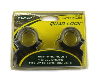Weaver Quad Lock 1'' See-Thru Mount #49063 Fits up to 50mm OBJ Lens