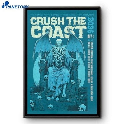 NEW Crush The Coast House Of Rock Corpus Christi TX May 2-3 2026 Poster