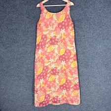 Amanda Lane Dress Women M Medium Pink Floral Maxi Long Sleeveless Casual Stretch