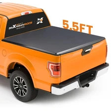 5.5FT Soft Roll-Up Tonneau Cover for Ford F-150 SuperCrew 2009-2025 W/LED Lamp