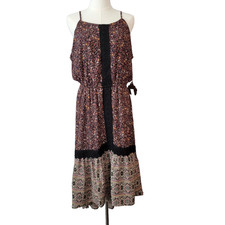 Knox Rose Sundress Dark Ditsy Floral Whimsigoth Cottagecore Boho Beachy NEW L