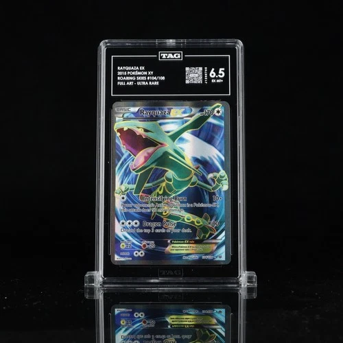 Rayquaza EX 104/108 XY Roaring Skies Full Art Ultra Rare Holo TAG 6.5 2015
