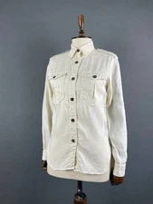 Isabel Marant Etoile Womens T-Shirt Top Size 36 Ivory Linen Long Sleeve Button