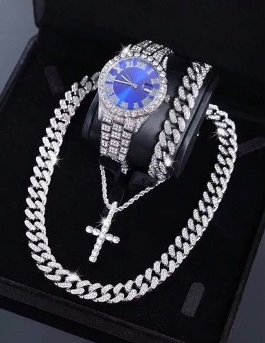 HIGH QUALITY | Set Of Iced Cuban Link Jewelry For Men