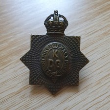 1st King's Dragoon Guards Cap Badge KC KDG All BRASS 2 Lugs 