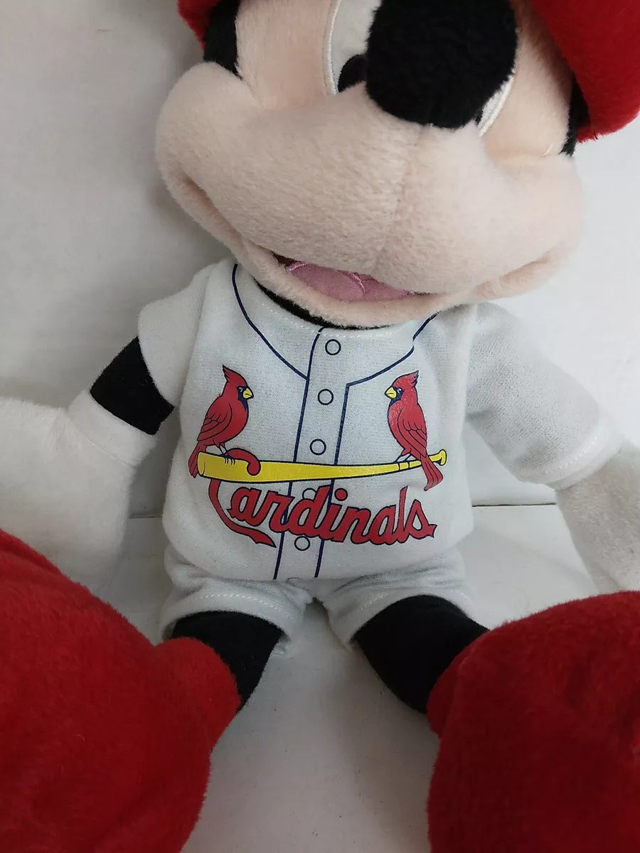 Disney Plush Mickey Mouse Stuffed Animal St Louis Cardinals Baseball Outfit  STL