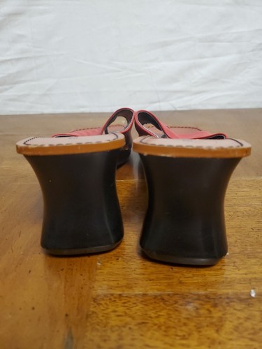 Gama Studios Italian Red Leather Wedge Sandal Shoes Size 6 - Picture 4 of 11