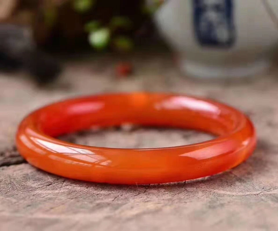 Brazalete de calcedonia 100 % natural brazalete de jade + caja fina + certificado de autenticidad Foto 4 de 4