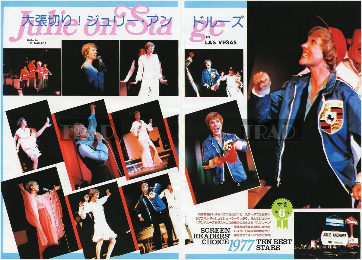 Julie Andrews 1977年初来日 福岡公演チケット半券 顔写真付き JULIE ANDREWS on Stage in Las Vegas 1977 JPN Picture Clipping 2