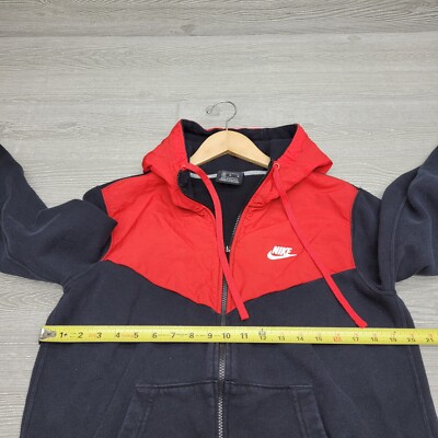 Nike Black Tag Black And Red Just Do It Full Zip Hoodie Nike Black Tag Black And Red Just Do It Full Zip Hoodie