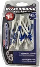 Pride PTS Plastic Golf Tees - 30 Count, 3 1/4 Inch - 1 Tee on Tour - Striped fo