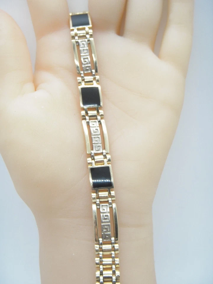 Pulseira de ônix designer de ouro branco 14k 7 polegadas Lx11mm ECONOMIZE 3.900.  #1853 - Imagem 2 de 4