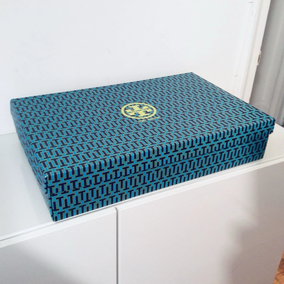 Новый Tory Burch T логотип длинный подарочная коробка зеленый темно-синий 22 «x 14» x 4,5» - Изображение 4 из 4