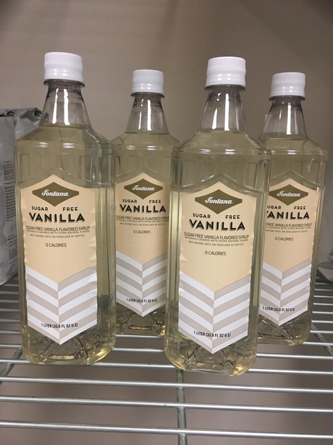 Fontana-Starbucks Sugar Free Vanilla Syrup-Four 1 Liter Bottles BB AUG