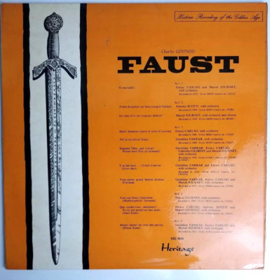 Gounod  Faust LP Heritage XIG 8010 