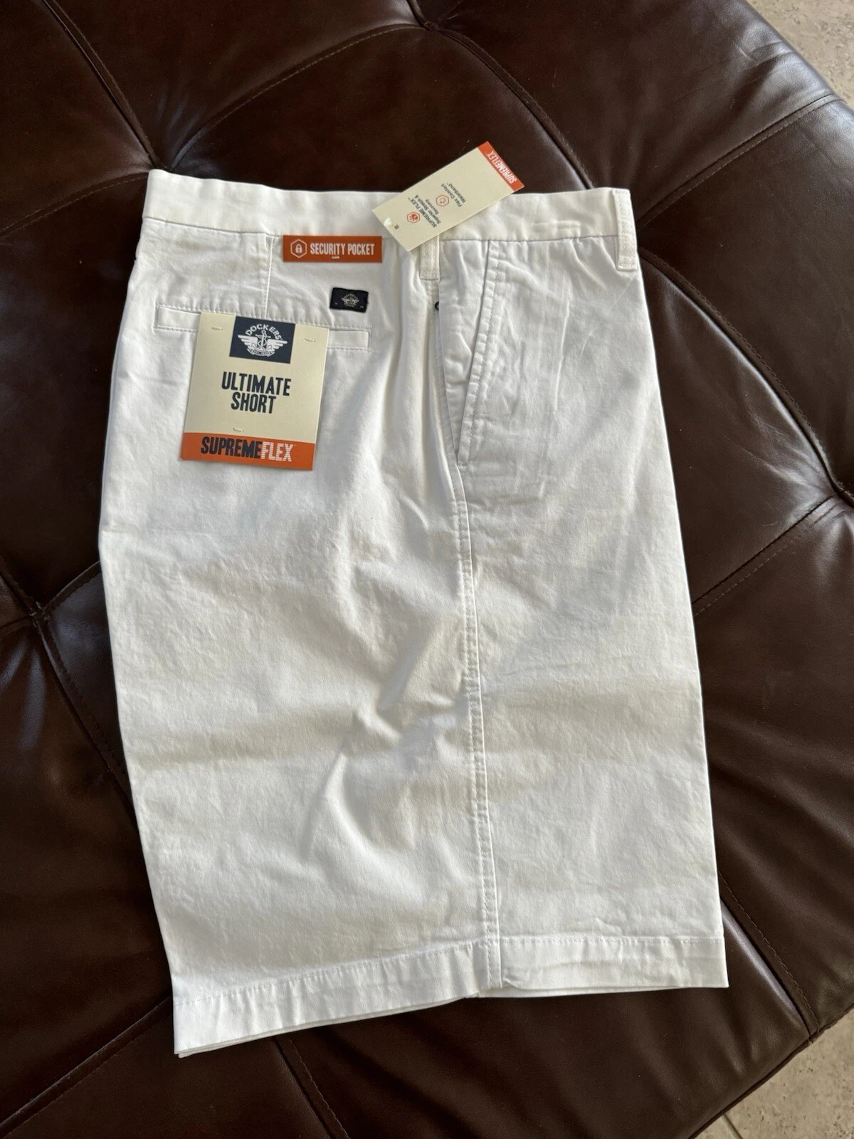 Short homme DOCKERS blanc Ultimate Supreme Flex ~ Taille 40 ~ Neuf