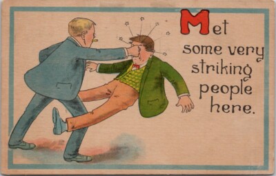 Met Some Very Striking People Here Vintage Postcard Spc19