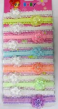 LOT OF 12,24--"FLOWER DESIGN" LACE BABY HAIRBAND,ELASTIC TODDLERS KIDS-EH301A