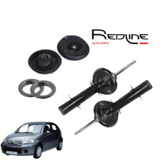 KIT COPPIA AMMORTIZZATORI ANTERIORI REDLINE+ KIT SUPPORTI COMPLETI CITROEN C2 C3