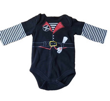 Infant 0-3 Months Pirate Theme Snap Suit Bodysuit Creeper Long Sleeve Halloween
