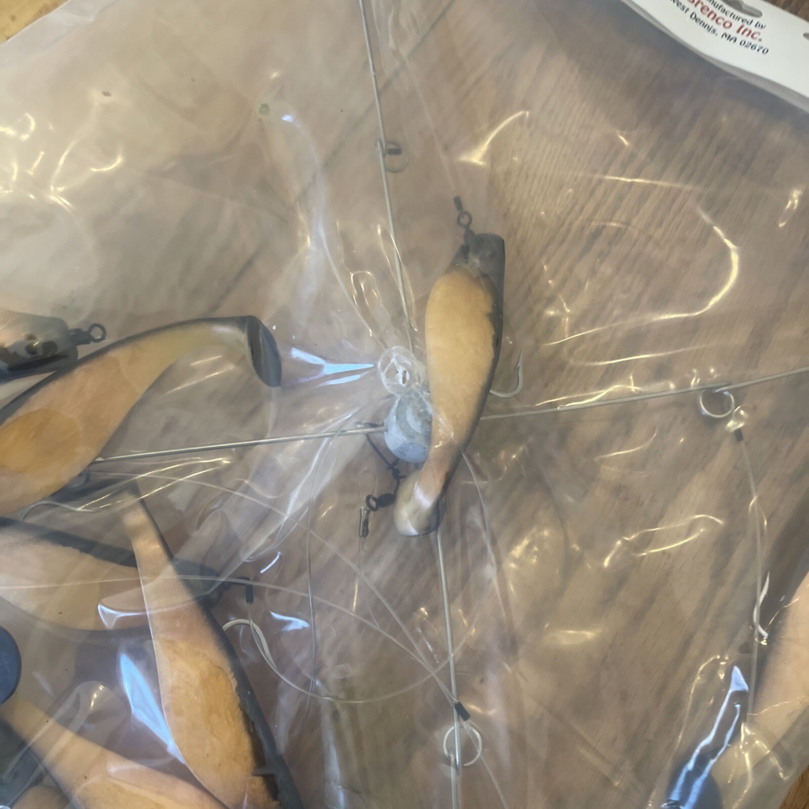 9” Umbrella Rig 4 Arm 11” With 6” Shad (9) Pearl Black 8/0 Hook Mustad New Pkg - Image 19