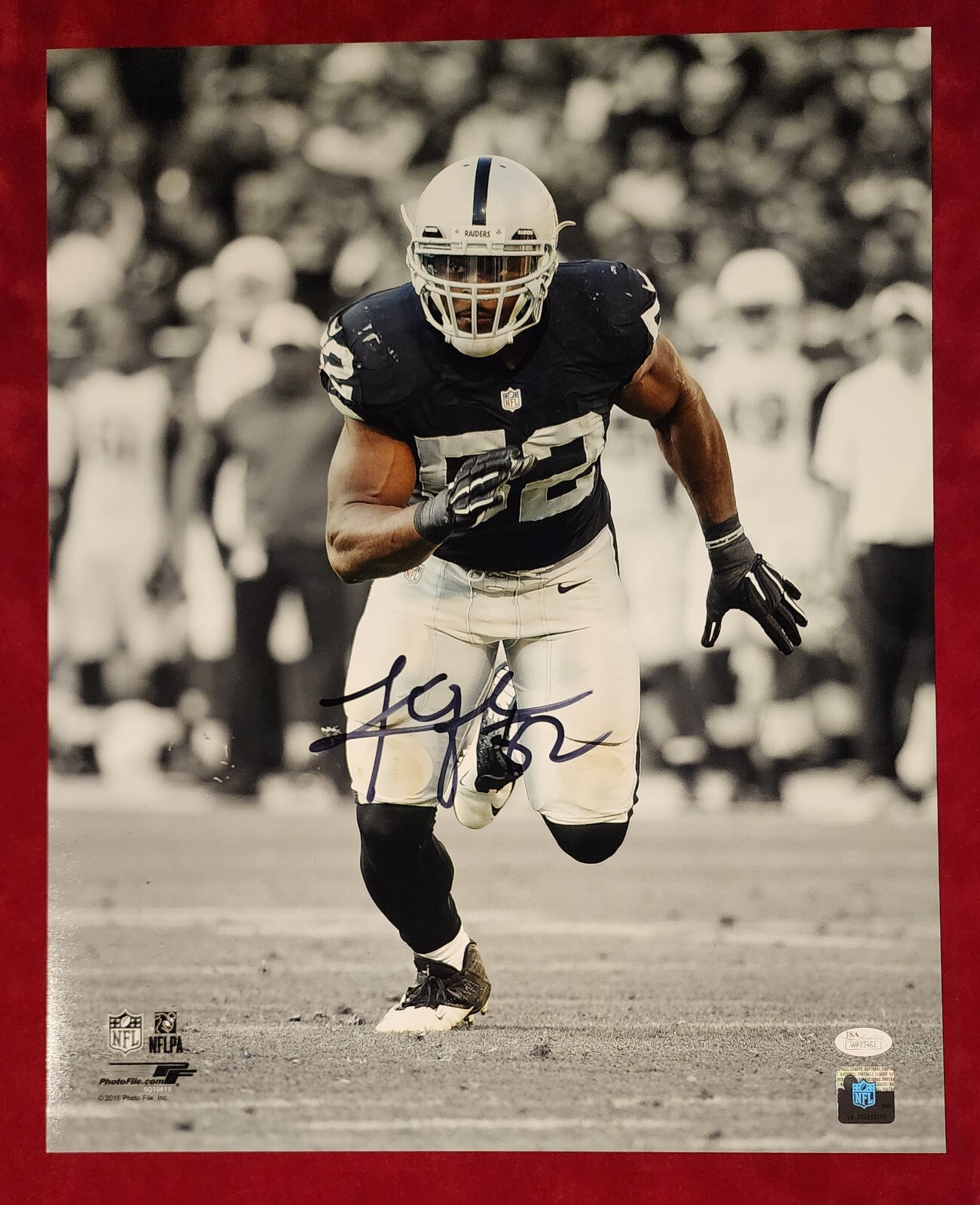 Khalil Mack Autographed Signed Oakland Raiders 16x20 Photo w/JSA COA ( 3 ) 