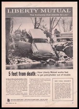 Liberty Mutual "5 Feet from Death" 1950s Print Advertisement Ad 1959