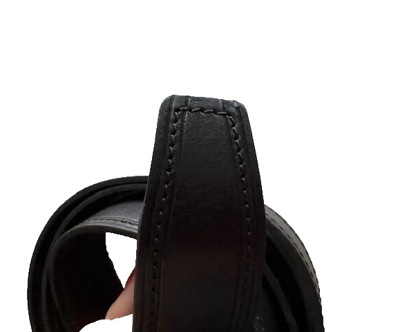 NUEVO CON ETIQUETAS TUMI Hombre 44/110 Cinturón Cuero Gunmetal Herrajes Francia Marrón Oscuro Lujo Foto 3 de 4