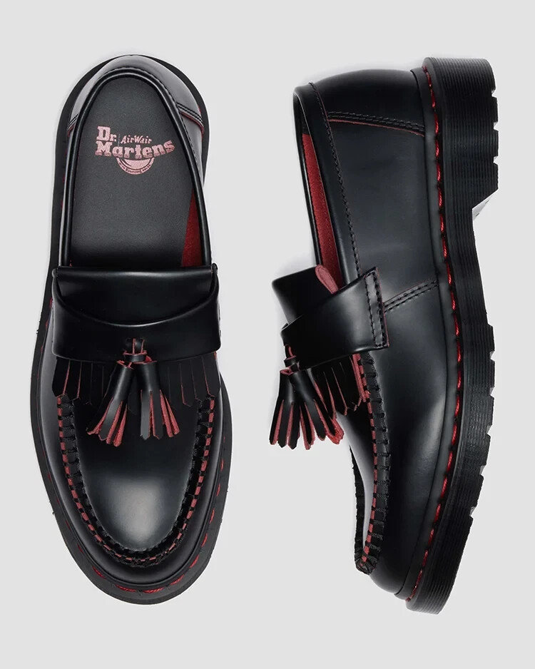 Dr. Martens Japan Exclusive ADRIAN Red Stitch Tassel Loafers
