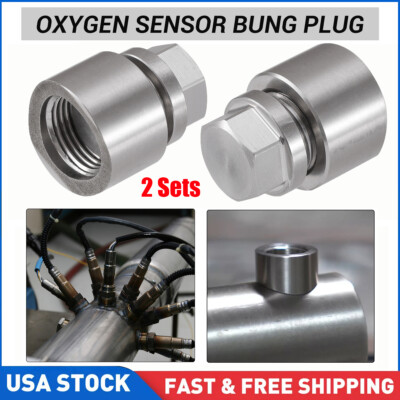 Koso M18 Weld-In O2 Oxygen Sensor Bung & Plug Set - Foto 2