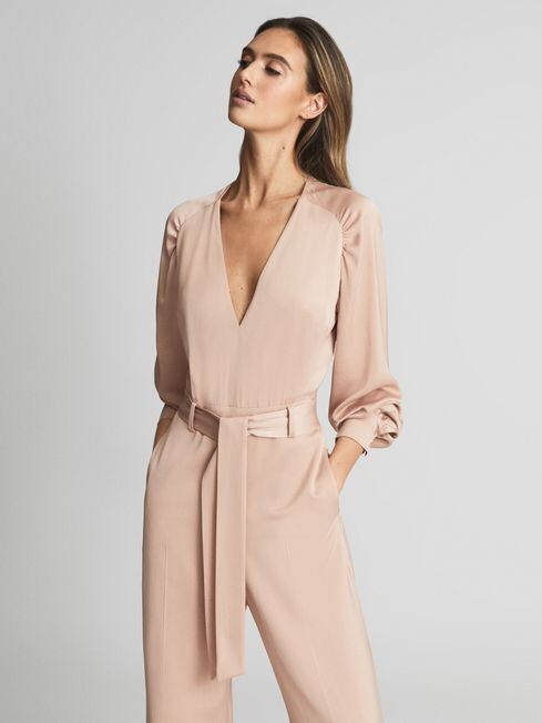 Reiss ELSA LONG SLEEVE WIDE LEG JUMPSUIT | eBay