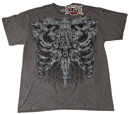 MMA Elite Mens 2XL Black Thermal Waffle Knit Shirt Snakes