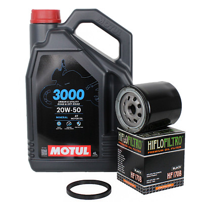 Motoröl Ölfilter HF170B +  Motul 3000 20W50 für Harley Davidson Sportster XL883