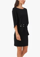 MSK Petite Belted Tulip-Sleeve Dress Navy PS  MSRP: $ 69.00