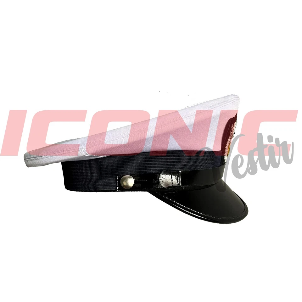 Sombrero de vestir de oficial de la Guardia Costera de los Estados Unidos de colección blanco, sombrero visera de servicio de oficial CPTCDR Foto 2 de 4