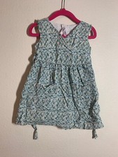 Old Navy 2 Piece Cotton Dress Diaper Cover Cottage Floral Retro Y2K Blue Size 2T