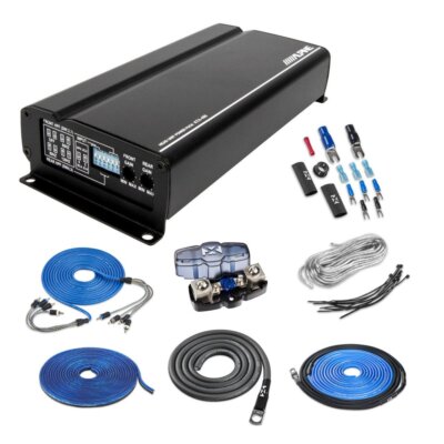 Alpine KTA-450 200W 4-Channel Power Pack Car Amplifier w/ NVX 8 Gauge Amp Kit