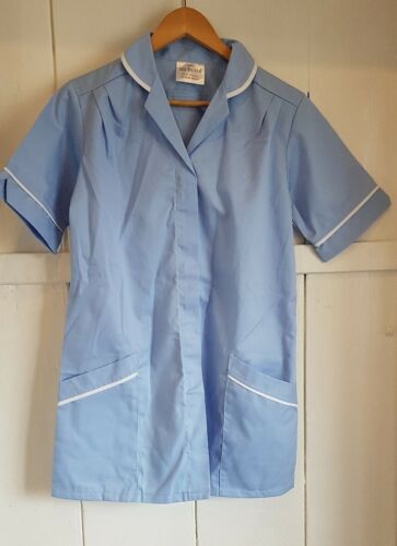 Meltemi Nurse Tunic Top Shirt Sky Blue White Trim Size 08 - 10 Tall FC12BL NEW  - Picture 1 of 2