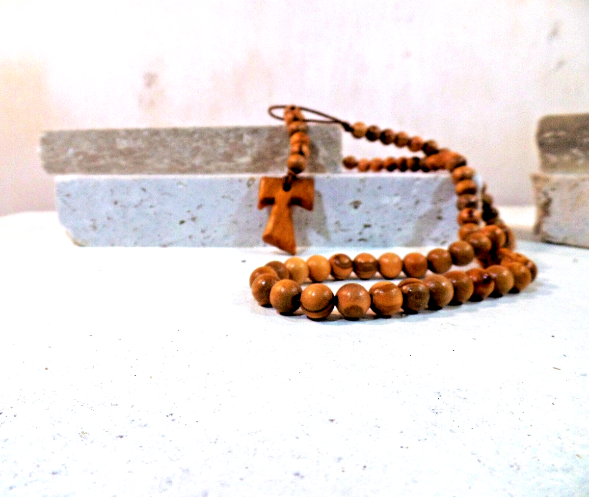 Collier Croix D'olivier En Bois 4mm - Pendentif Unisexe Noir, Modèle 1SC42FR, Neuf Sans Emballage
