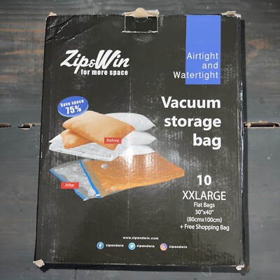 Zip & Win Vacuum Storage Bags - 10x XXL Plus Free Shopping Bag!!!