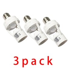 3 Pack E27 Led Light Lamp Bulb Holder Socket Switch Infrared Pir Motion Sensor